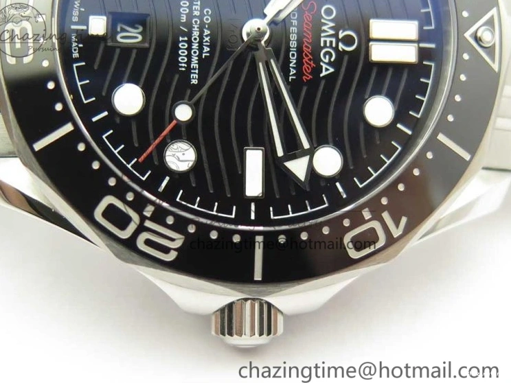 0417 2018 Seamaster Diver 300M OMF Best Edition Black Ceramic Black Dial on SS Bracelet A8800 (Black Balance Wheel) Breathable 7959